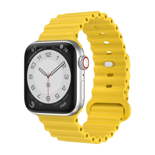 

Silicone Watch Band For Apple Watch Ultra 49mm / Series 8&7 45mm / SE 2&6&SE&5&4 44mm(Yellow)