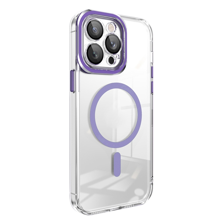 

For iPhone 14 Pro Lens Protector MagSafe Phone Case(Purple)