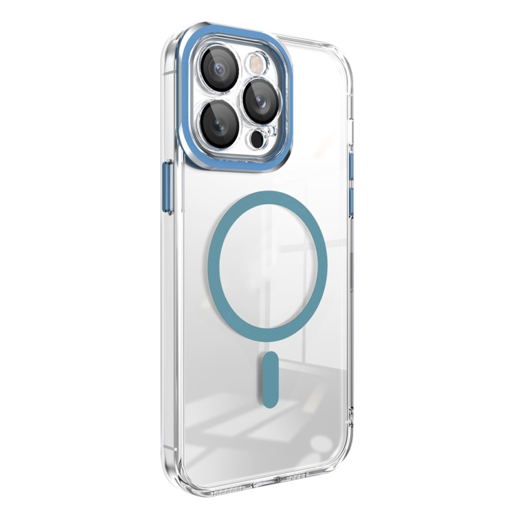 

For iPhone 14 Lens Protector MagSafe Phone Case(Sierra Blue)