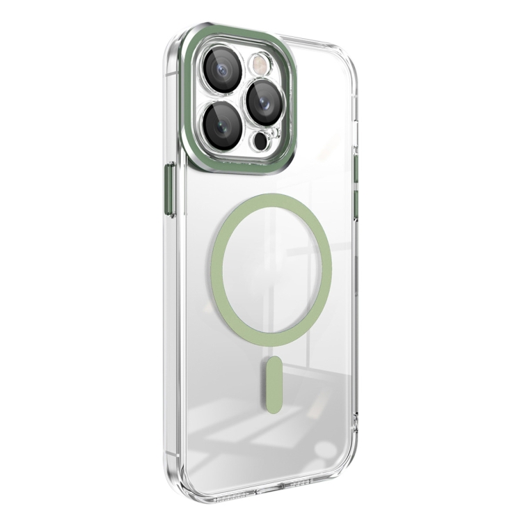 

For iPhone 13 Lens Protector MagSafe Phone Case(Dark Green)