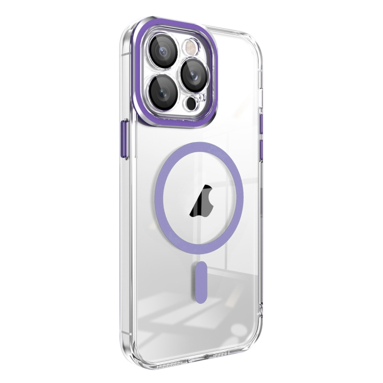 

For iPhone 11 Pro Max Lens Protector MagSafe Phone Case(Purple)