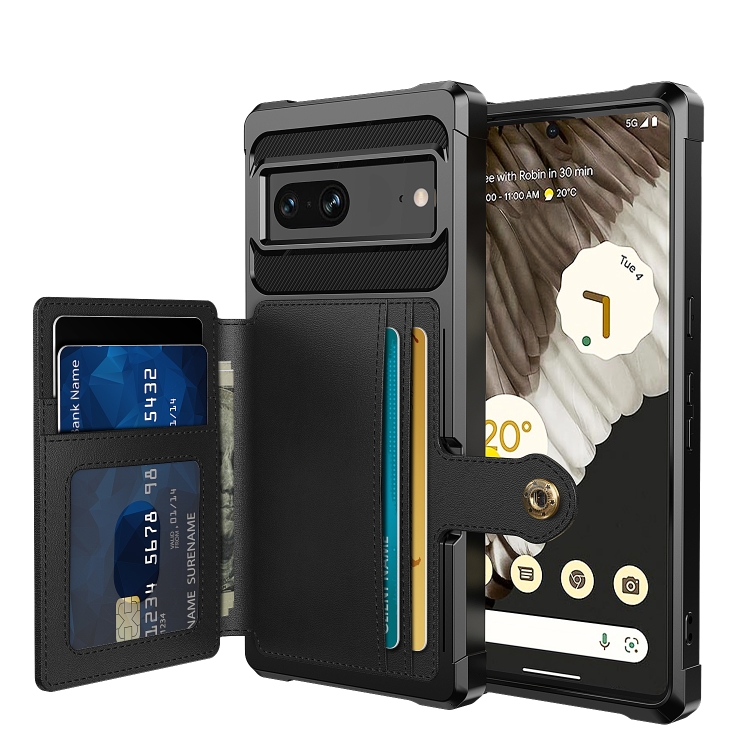 

For Google Pixel 7 5G Magnetic Wallet Card Bag Leather Phone Case(Black)