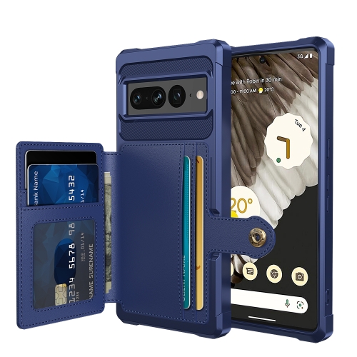 

For Google Pixel 7 Pro 5G Magnetic Wallet Card Bag Leather Phone Case(Navy Blue)