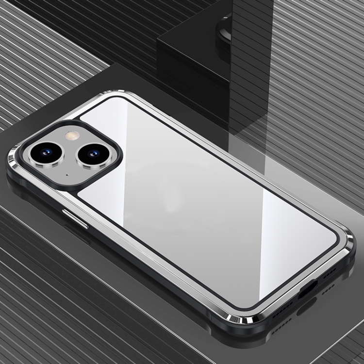 

For iPhone 14 / 13 Steel Armour Series Metal + PC Phone Case(Silver)