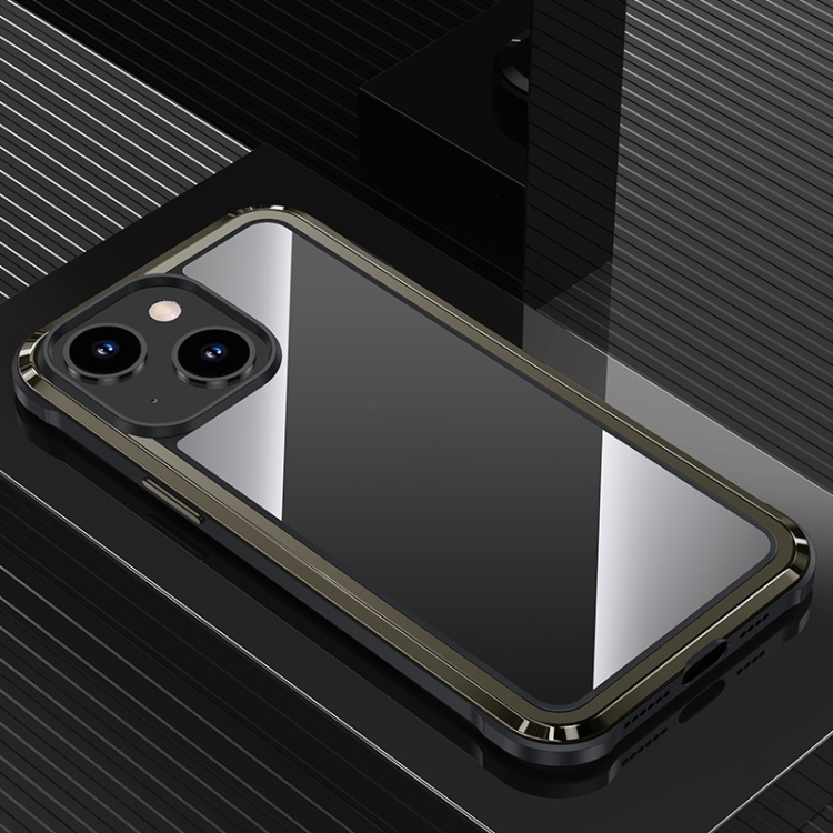 

For iPhone 14 Plus Steel Armour Series Metal + PC Phone Case(Black)