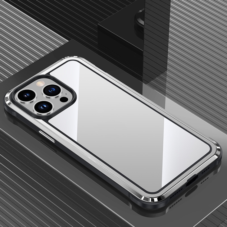 

For iPhone 14 Pro Max Steel Armour Series Metal + PC Phone Case(Silver)