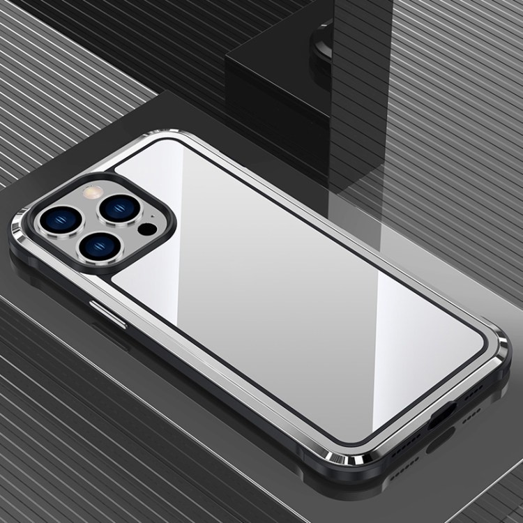 

For iPhone 13 Pro Steel Armour Series Metal + PC Phone Case(Silver)