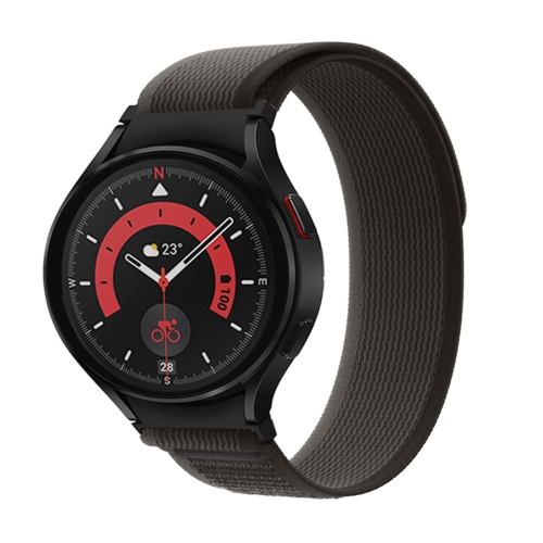 

For Samsung Galaxy Watch 5 Pro / Watch4 Classic Loop Nylon Watch Band(Black Grey)