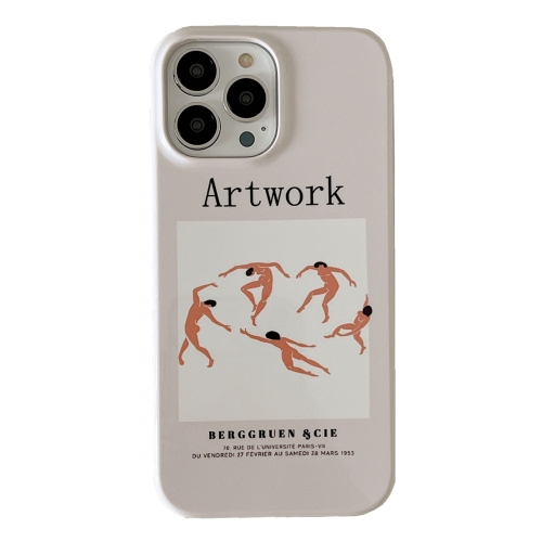 

For iPhone 14 Pro 2 in 1 Detachable Painted Pattern Phone Case(White Dancing)