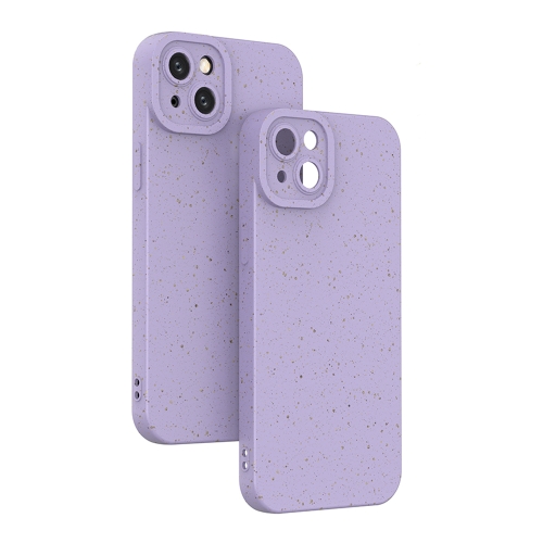 

For iPhone 14 Plus Wheat Straw Degradable Phone Case(Purple)