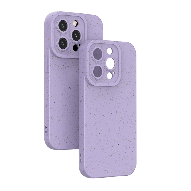 

For iPhone 12 Pro Max Wheat Straw Degradable Phone Case(Purple)