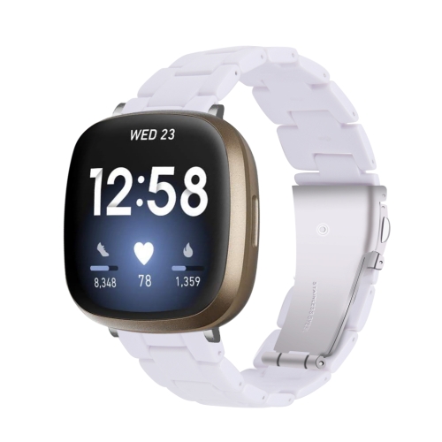 

For Fitbit Versa 3 / Sense Universal Resin Watch Band(White)