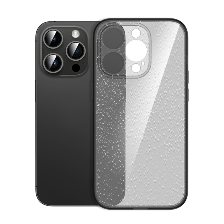 

For iPhone 14 Pro Max Glitter Powder TPU Phone Case(Clear Black)