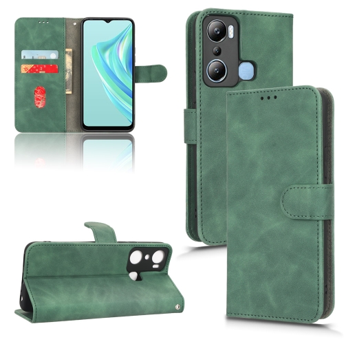 

For Infinix Hot 20i Skin Feel Magnetic Flip Leather Phone Case(Green)