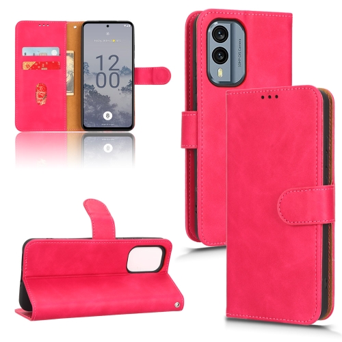 

For Nokia X30 5G Skin Feel Magnetic Flip Leather Phone Case(Rose Red)