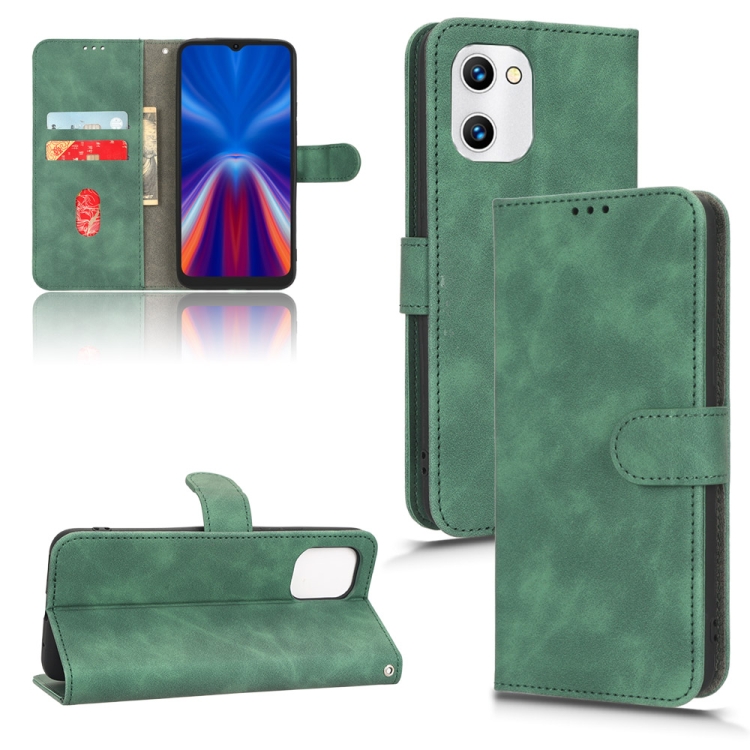 

For UMIDIGI C1 Skin Feel Magnetic Flip Leather Phone Case(Green)