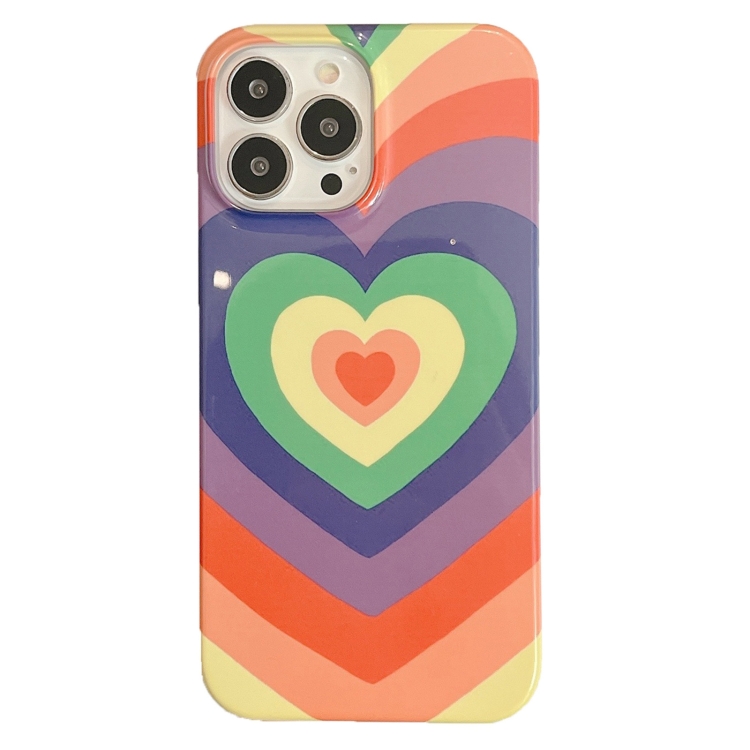 

For iPhone 12 Pro Max 2 in 1 Detachable Love Pattern Phone Case(Rainbow)