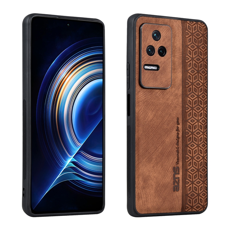 

For Xiaomi Redmi K50 / K50 Pro AZNS 3D Embossed Skin Feel Phone Case(Brown)