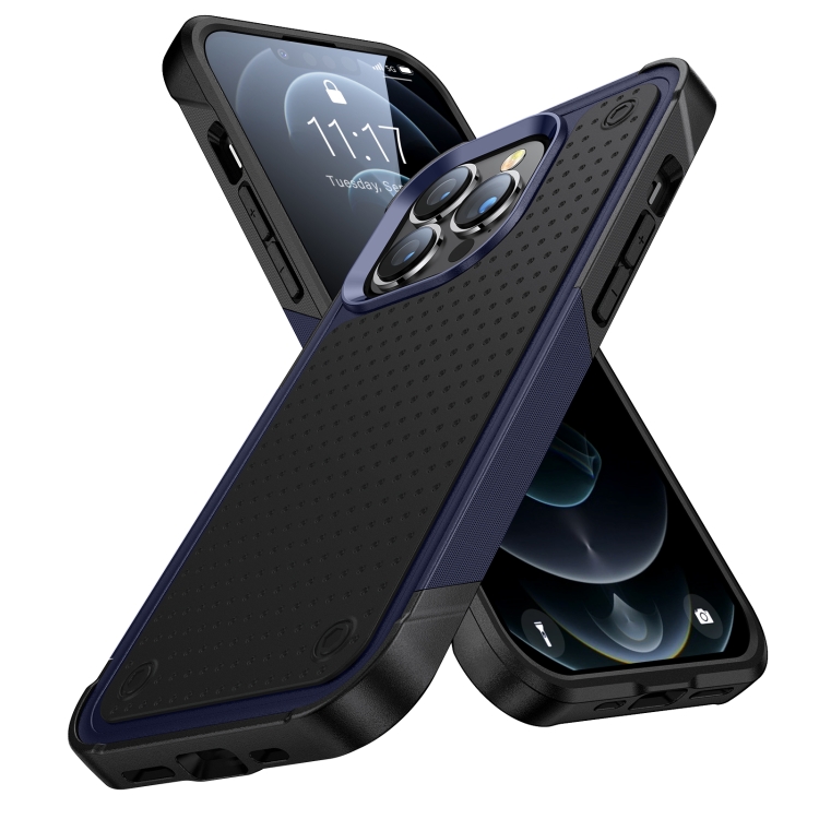 

For iPhone 13 Pro PC + TPU Shockproof Protective Phone Case(Blue+Black)