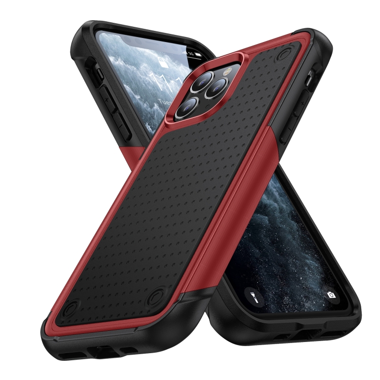 

For iPhone 11 Pro PC + TPU Shockproof Protective Phone Case(Red+Black)