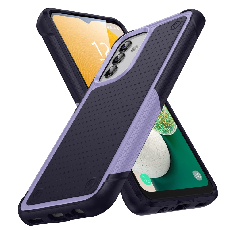 

For Samsung Galaxy A13 5G PC + TPU Shockproof Protective Phone Case(Light Purple+Sapphire Blue)