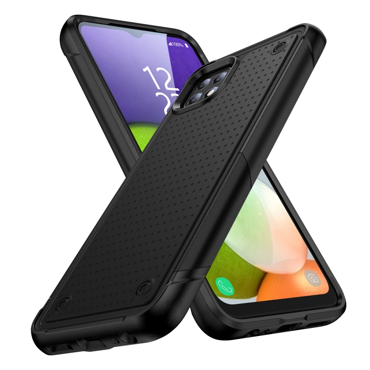 

For Samsung Galaxy A22 5G PC + TPU Shockproof Protective Phone Case(Black+Black)