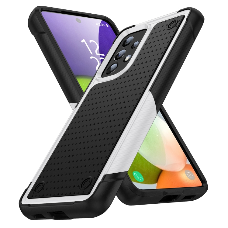

For Samsung Galaxy A52 5G PC + TPU Shockproof Protective Phone Case(White+Black)