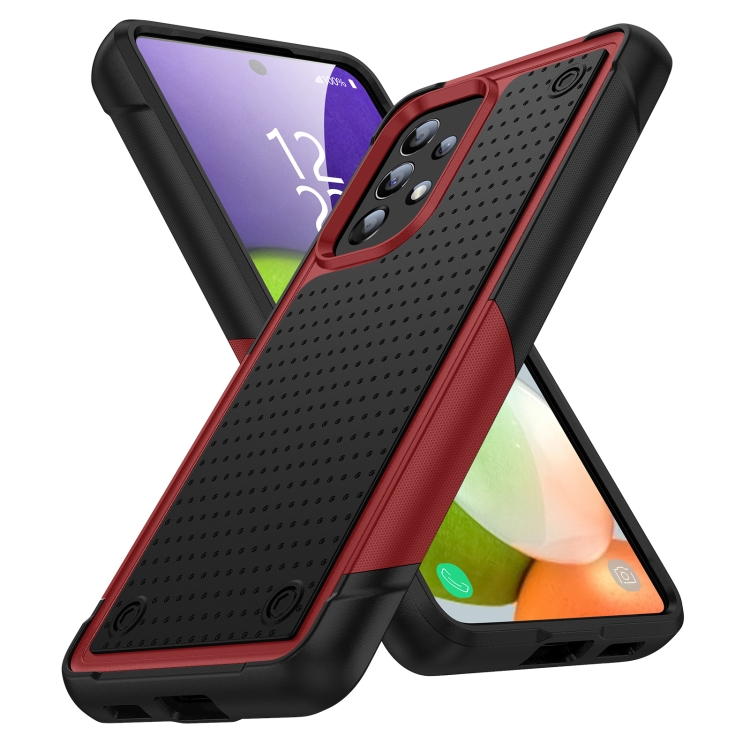 

For Samsung Galaxy A52 5G PC + TPU Shockproof Protective Phone Case(Red+Black)