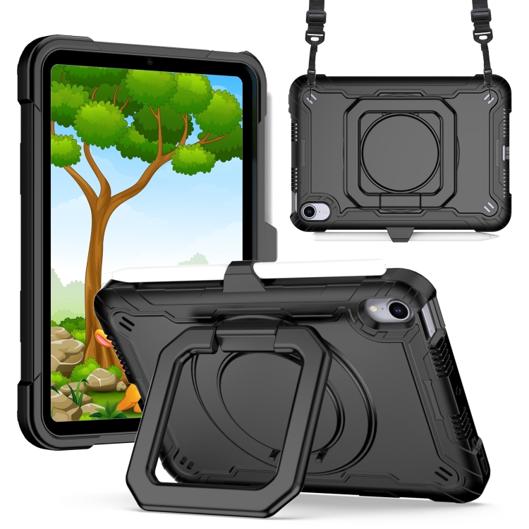 

For iPad mini 6 Silicone + PC Bracelet Holder Tablet Case(Black)