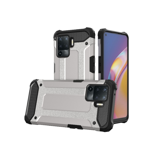 

For OPPO Reno5 Lite/A94 Magic Armor TPU + PC Combination Phone Case(Silver)