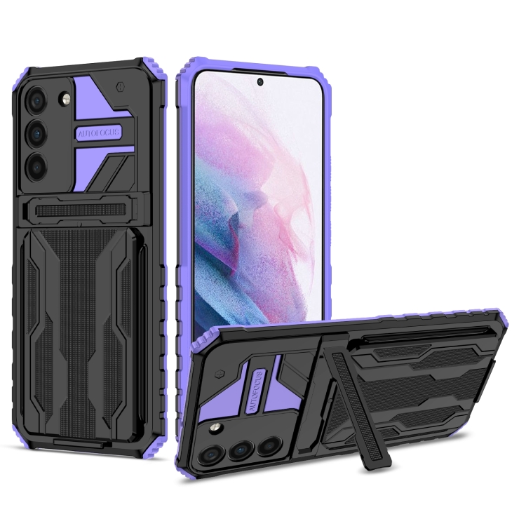 

For Samsung Galaxy S23 5G Armor Card PC + TPU Phone Case(Purple)