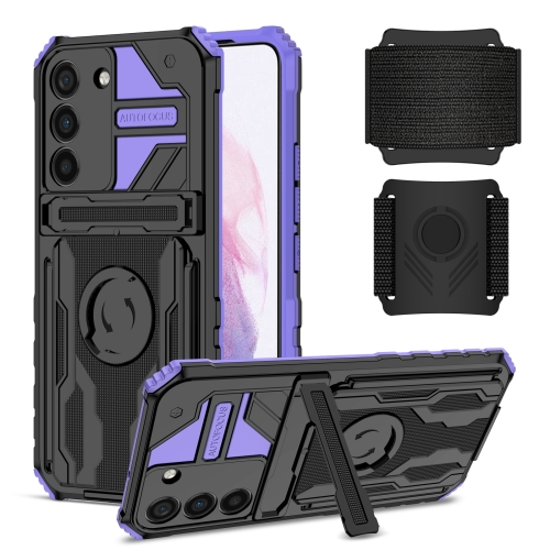 

For Samsung Galaxy S23+ 5G Armor Wristband Phone Case(Purple)