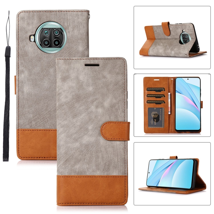 

For Xiaomi Mi 10T Lite 5G Splicing Leather Phone Case(Grey)