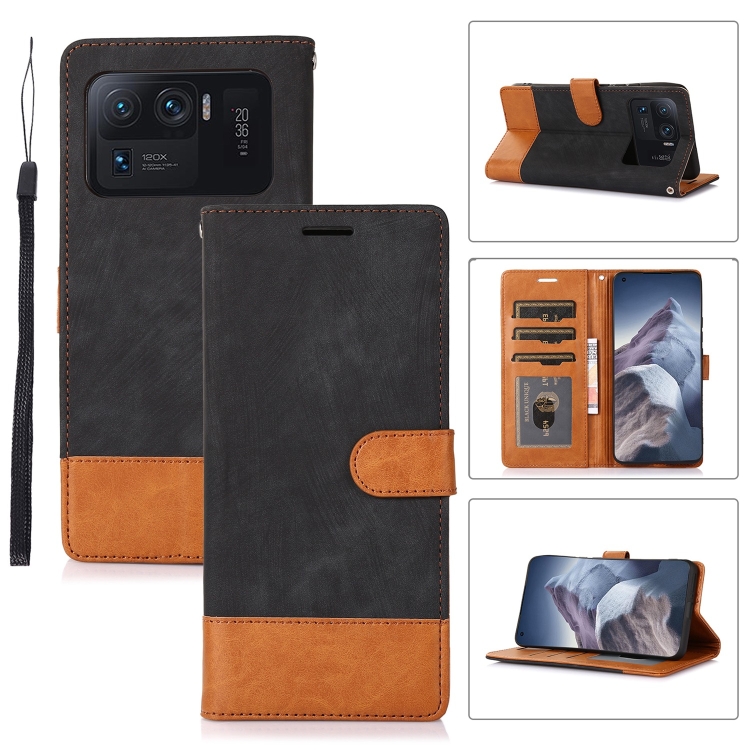 

For Xiaomi Mi 11 Ultra Splicing Leather Phone Case(Black)