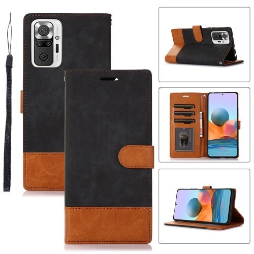

For Xiaomi Redmi Note 10 Pro Splicing Leather Phone Case(Black)