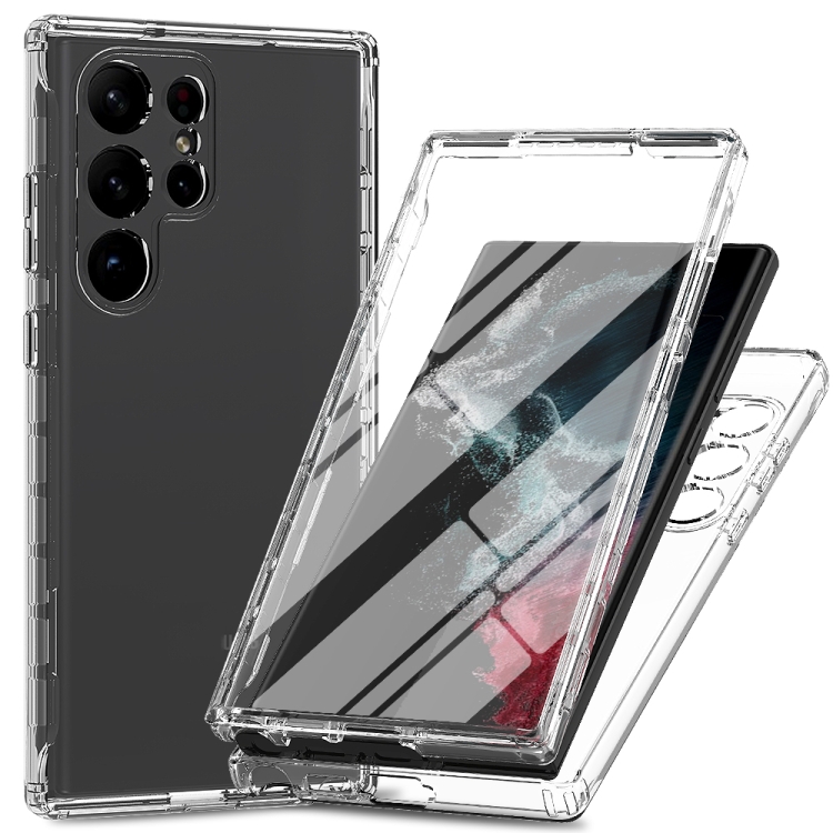 

For Samsung Galaxy S23 Ultra 5G Integrated Transparent Gradient Color TPU + PC + PET Protective Phone Case(Transparent)