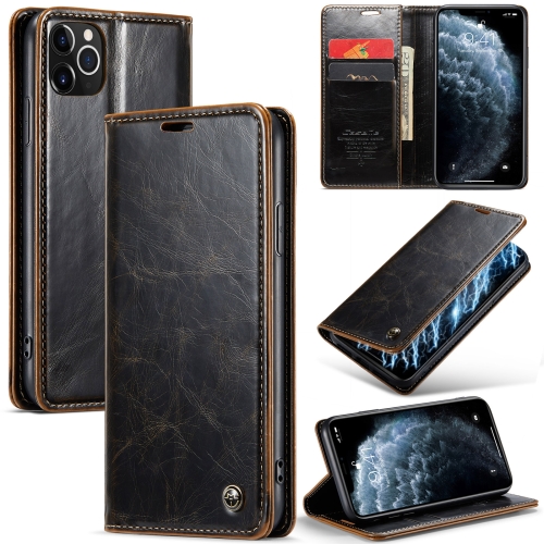 

For iPhone 11 Pro Max CaseMe 003 Crazy Horse Texture Leather Phone Case(Coffee)