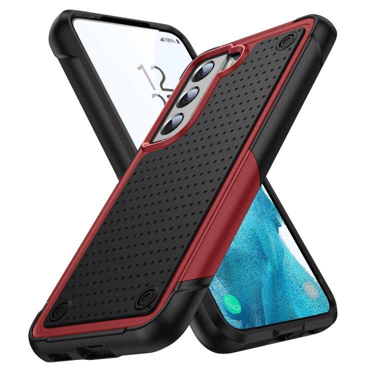 

For Samsung Galaxy S22+ 5G PC + TPU Shockproof Protective Phone Case(Red+Black)
