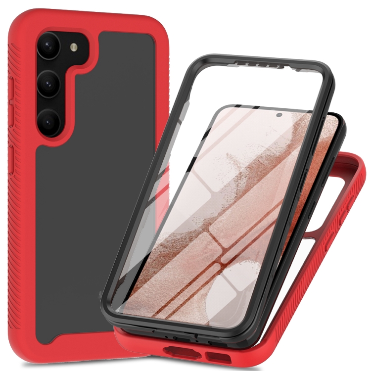 

For Samsung Galaxy S23 5G Two-layer Integrated Transparent TPU + PC + PET Protective Phone Case(Red)