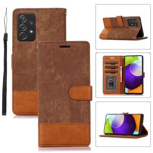 

For Samsung Galaxy A52 5G / 4G Splicing Leather Phone Case(Brown)