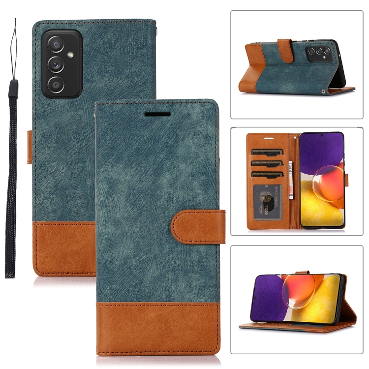 

For Samsung Galaxy A82 5G Splicing Leather Phone Case(Green)