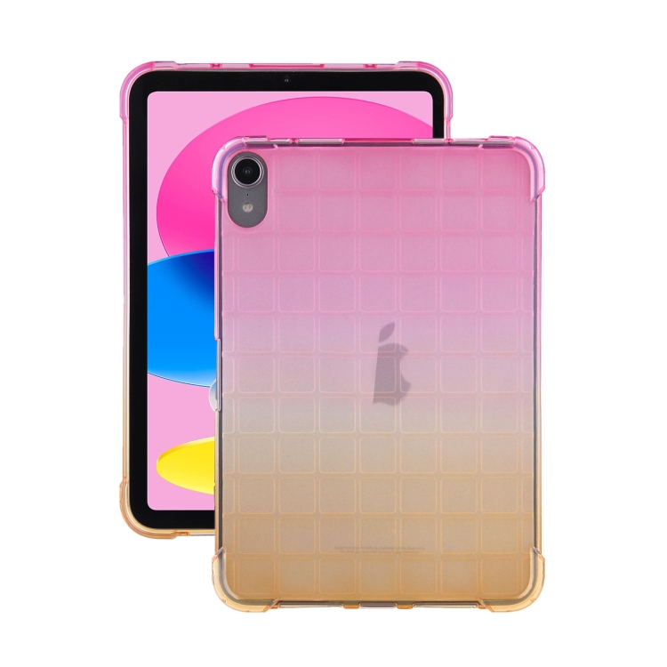 Pour iPad 2025/2022 Étui pour tablette en TPU dégradé carré (rose dégradé jaune)