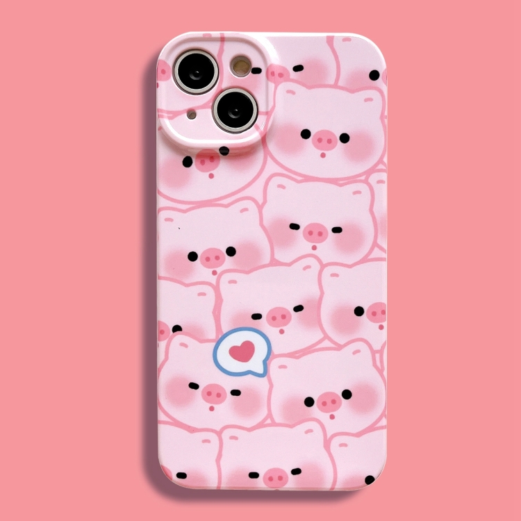 

For iPhone 14 Film Printing Ultra-thin All Inclusive PC Phone Case(Love Pigs)
