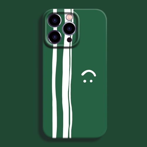

For iPhone 14 Pro Max Film Printing Ultra-thin All Inclusive PC Phone Case(Green Smiley)