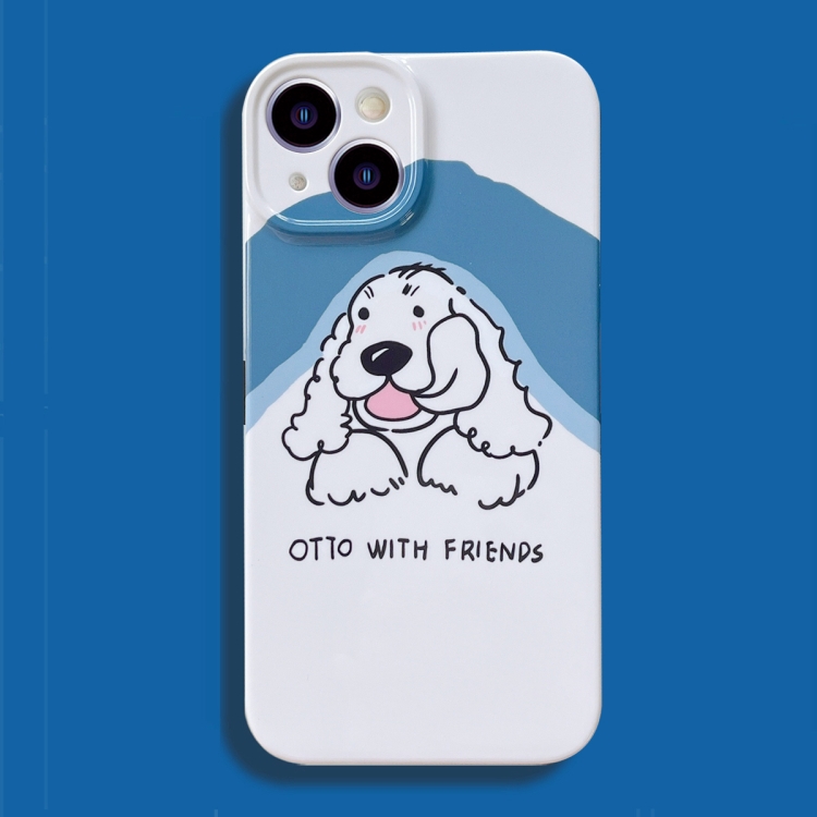 

For iPhone 13 Film Printing Ultra-thin All Inclusive PC Phone Case(Blue Dog)