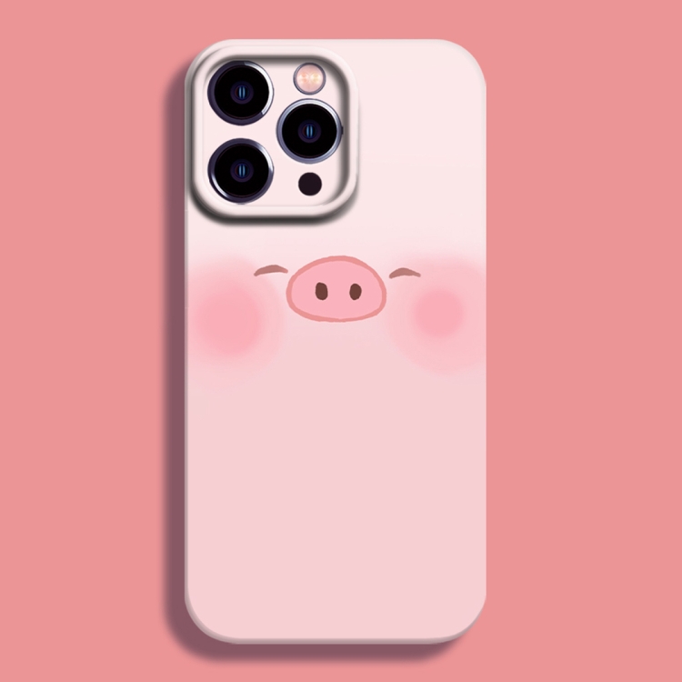 

For iPhone 13 Pro Max Film Printing Ultra-thin All Inclusive PC Phone Case(Shy Pig)