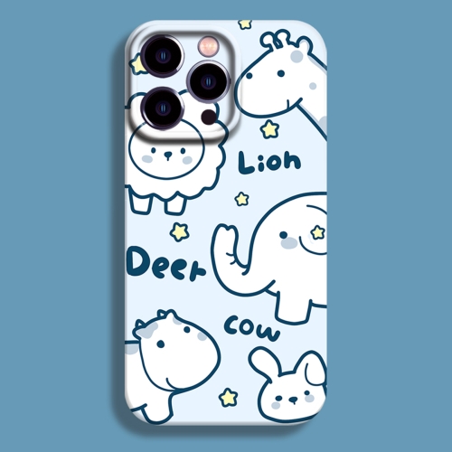 

For iPhone 13 Pro Max Film Printing Ultra-thin All Inclusive PC Phone Case(Cartoon Elephant)