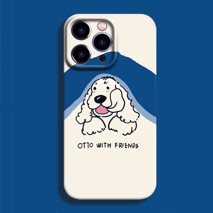 

For iPhone 11 Pro Max Film Printing Ultra-thin All Inclusive PC Phone Case(Blue Dog)