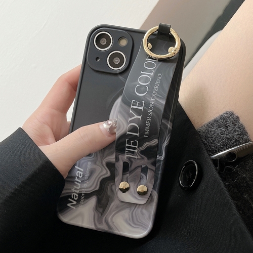 

For iPhone 11 Marble Lanyard Phone Case(Black)