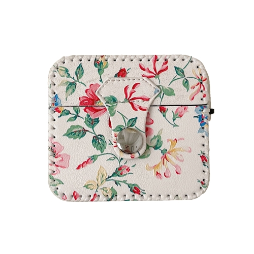 

For AirPods 1/2 White Floral PU Leather Wireless Earphone Case